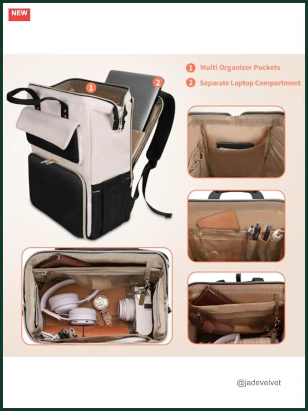 Laptop Backpack with Detachable Insulated Lunch Box, 17.3 Inch